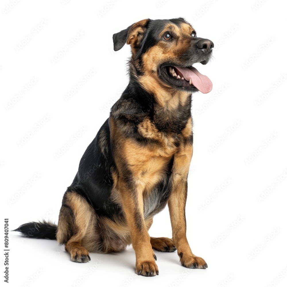 foto de perro gordo en una clase de adiestramiento canino isolated on white background  