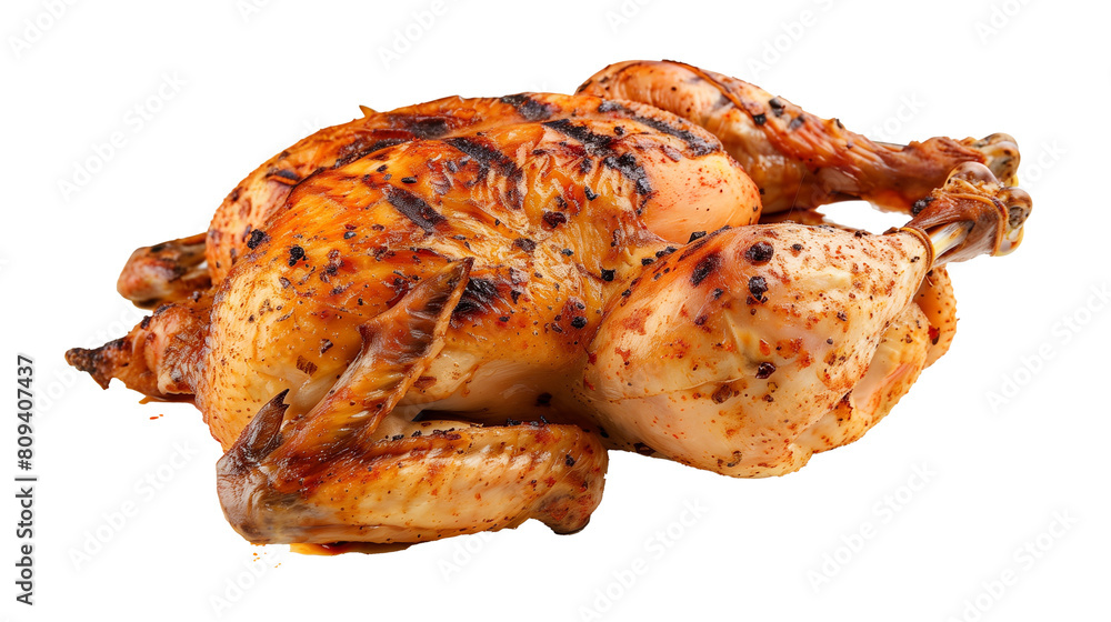 roasted chicken isolated on transparent background, grilled chicken meat cut out roasted chicken isolated on transparent background, grilled chicken meat cut out