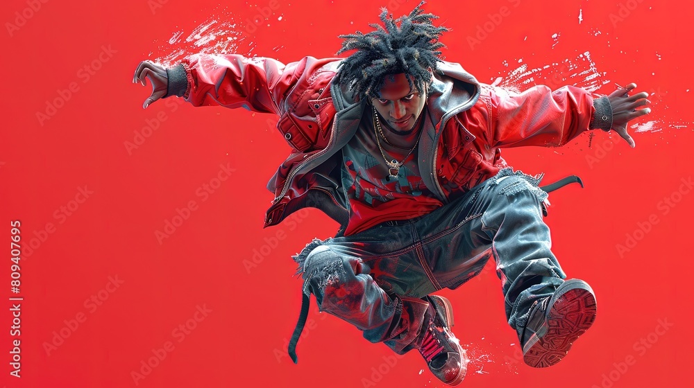 Expressive 3D characters captured mid-air in dynamic leaps with casual clothes. Best for ads banner.