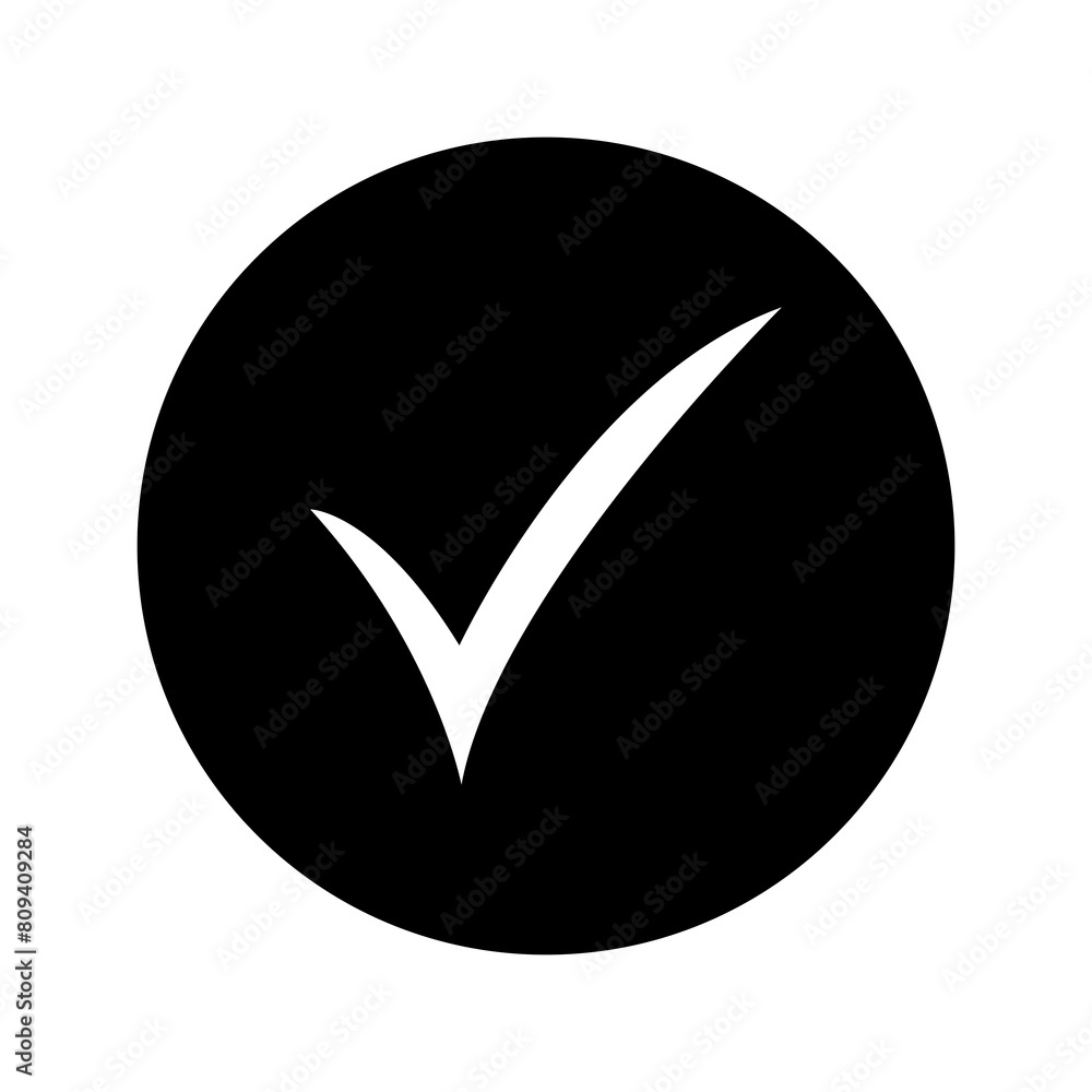 Check mark icon button design illustration. Check mark icon button design illustration.