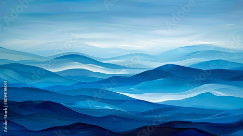 landscape with blue waves