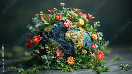 Earth day concept  3D render clay of the earth  best for earth day or green day theme.