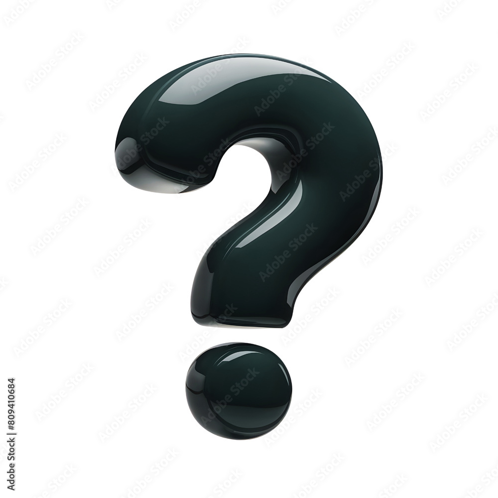 Naklejka premium question mark 3D, question mark icon, isolate transparent background.