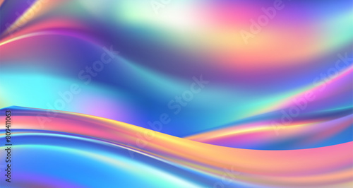 Abstract background with holographic iridescent effect. Vector illustration.