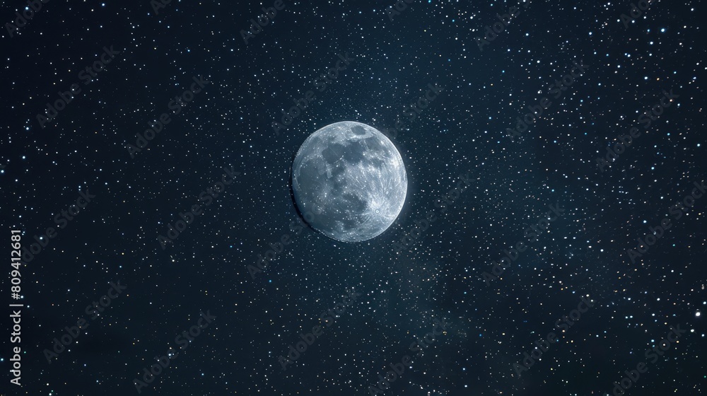 Traditional shot of the moon in the night sky