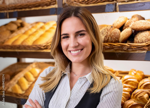 Portrait of a beautiful smiling female small business owner in bakery shop