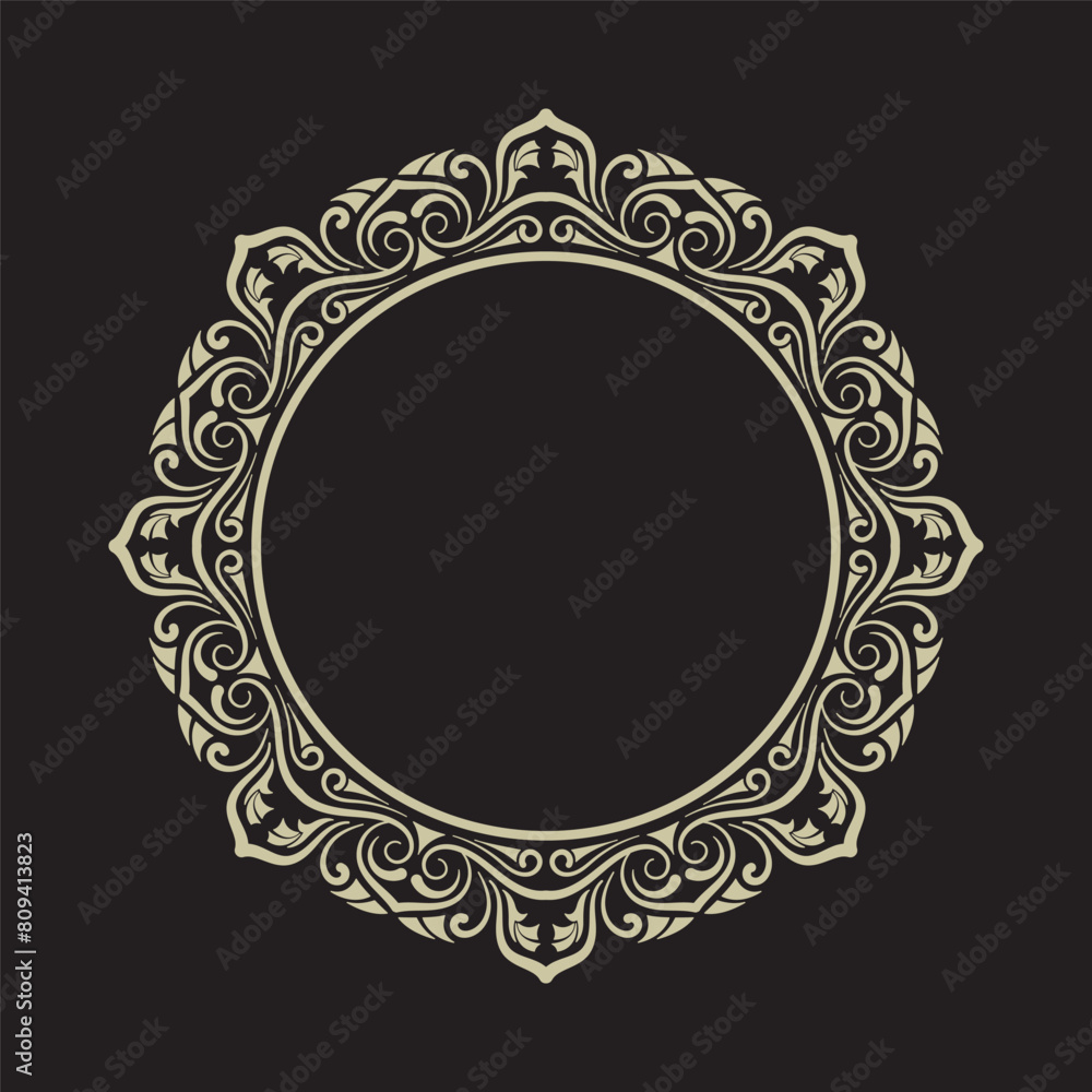 Ornamental round frame design, for logo and text Ornamental round frame design, for logo and text