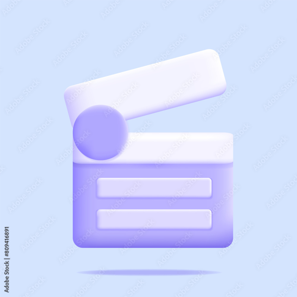 Film clapper of film clapper vector 3d icon illustration Film clapper of film clapper vector 3d icon illustration