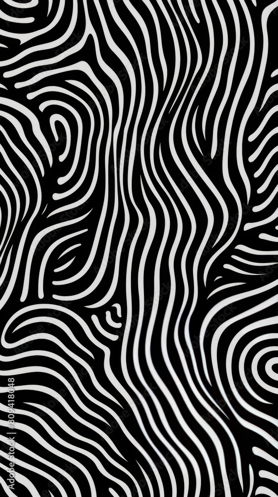 Abstract black and white pattern with intricate wavy lines creating a dynamic design. Background. Wallpaper. Abstract black and white pattern with intricate wavy lines creating a dynamic design. Background. Wallpaper.