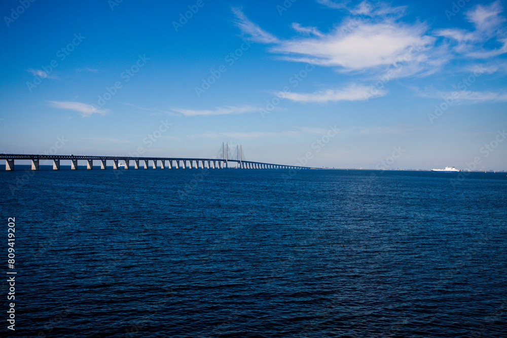 Oresund bridge between Denmark and Sweden.