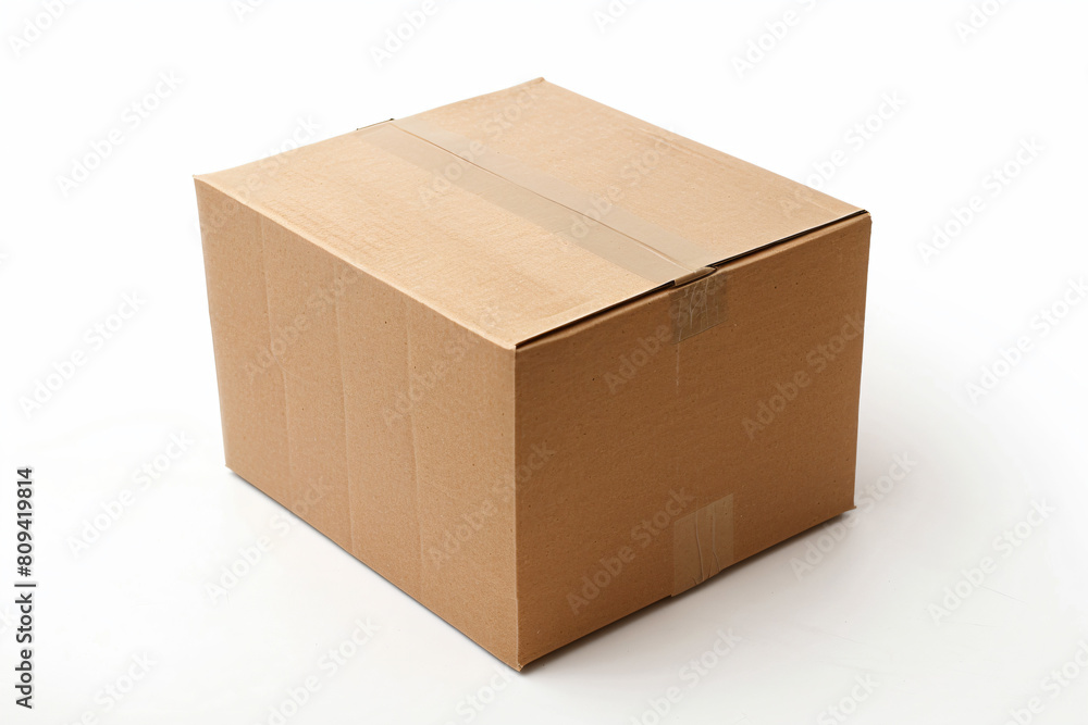 a cardboard box with a brown strip on the top a cardboard box with a brown strip on the top