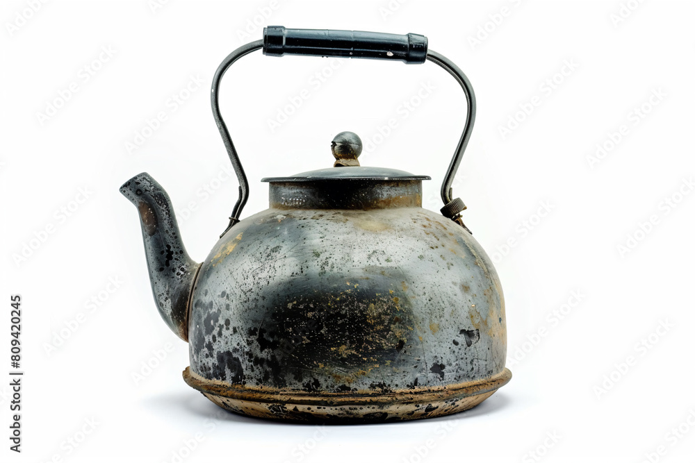 a tea kettle with a handle on a white background