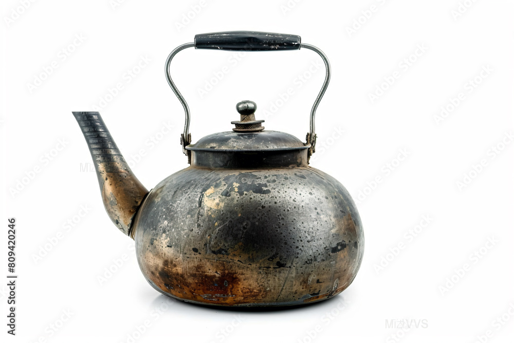 a tea kettle with a handle on a white background