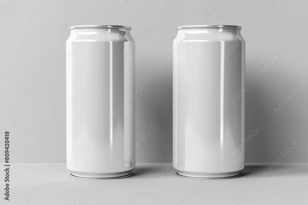 two cans of soda on a table two cans of soda on a table