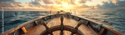 A rudder steering a ship, representing guidance, control, and steering towards goals photo