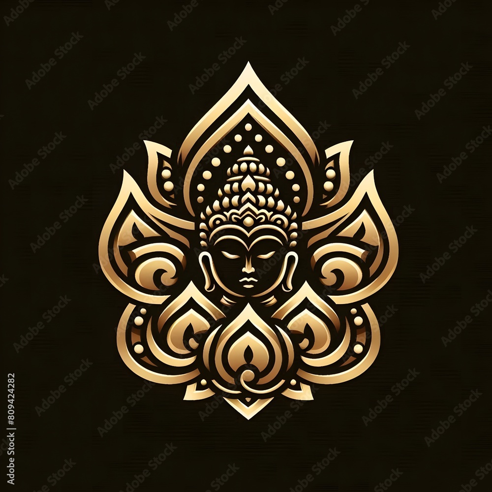 AI Generate of Luxury Premium Symbol Vector of Vesak Day with Buddha Buddhist, Lantern, Lotus AI Generate of Luxury Premium Symbol Vector of Vesak Day with Buddha Buddhist, Lantern, Lotus