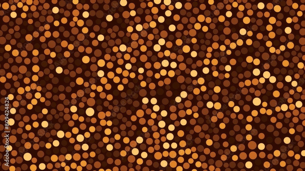A brown background adorned with shiny gold dots creating a visually striking pattern