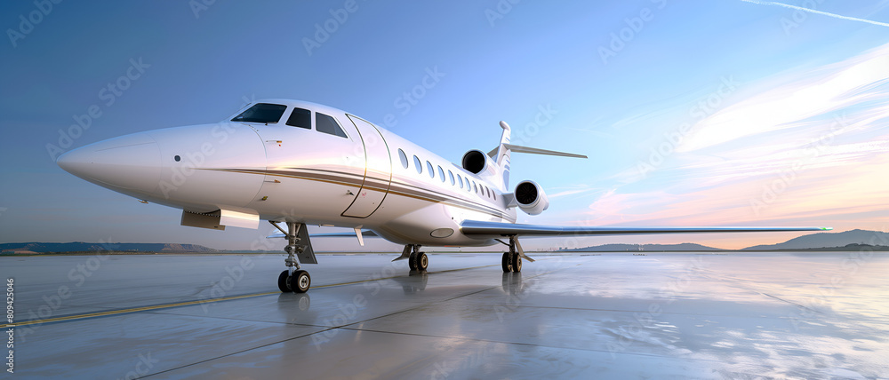 Close up of luxury private jet