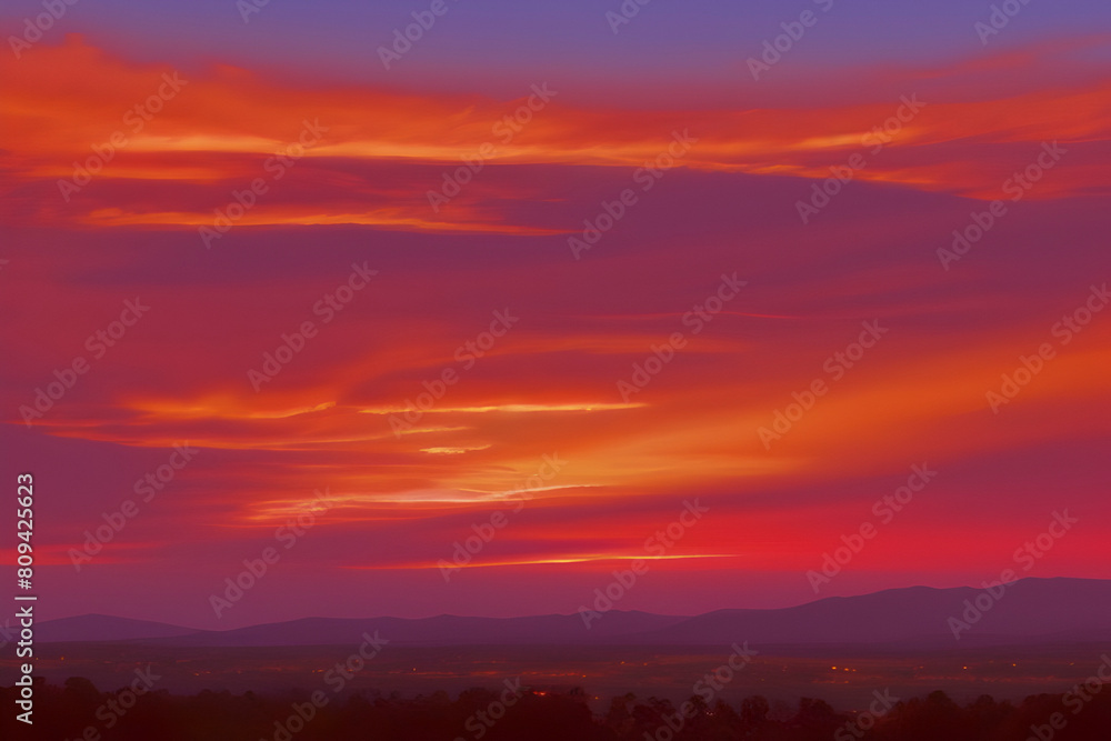 Fiery Sunset: A photorealistic sunset sky. Fiery Sunset: A photorealistic sunset sky.