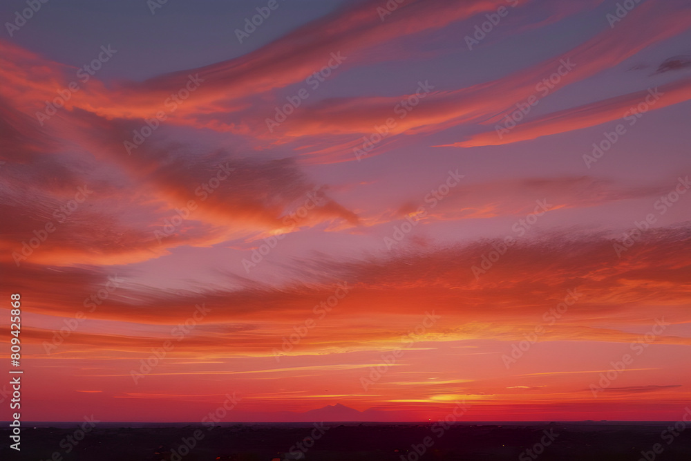 Fiery Sunset: A photorealistic sunset sky. Fiery Sunset: A photorealistic sunset sky.