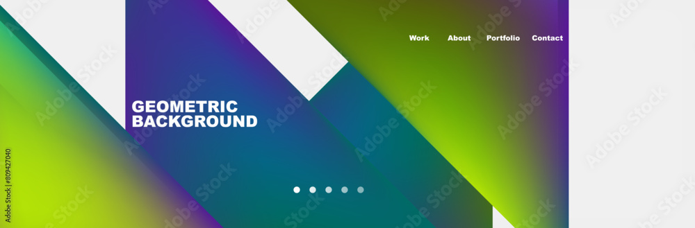 Colorful fluid gradient triangles and squares web site template. Vector Illustration For Wallpaper, Banner, Background, Card, Book Illustration, landing page
