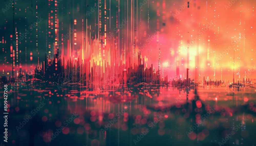 Fototapeta premium Pixelated noise effect, ideal for retro and digital decay themes