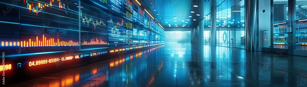 Realtime stock market graph on a live trading floor display, suitable for brokerages and trading rooms Realtime stock market graph on a live trading floor display, suitable for brokerages and trading rooms