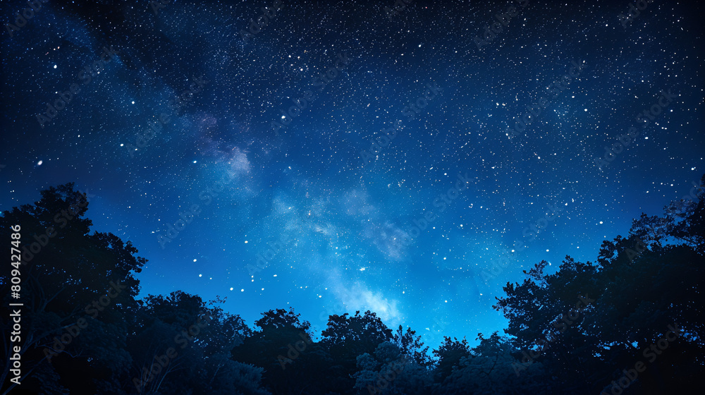 Beautiful Sky Night with Stars Background, Celestial Space Landscape with Starry Night Sky, Astronomy and Universe Concept, Generative AI

