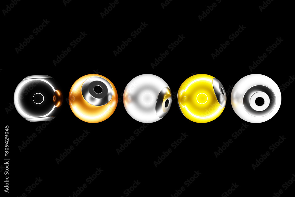 3d illustration of a colorful spheres on a black background. Digital metaball background of flying 3d illustration of a colorful spheres on a black background. Digital metaball background of flying