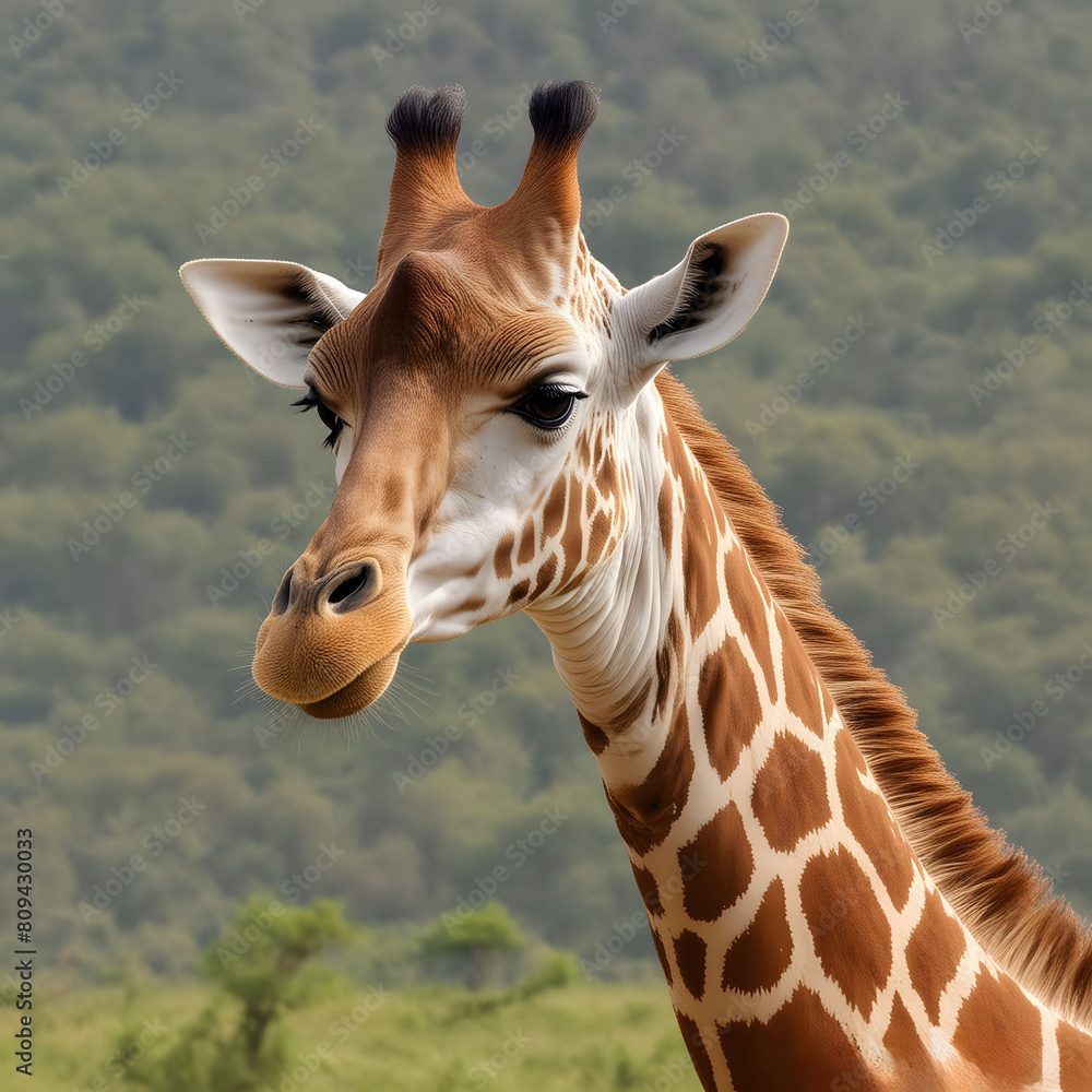 Obraz premium Wild Giraffe with long neck