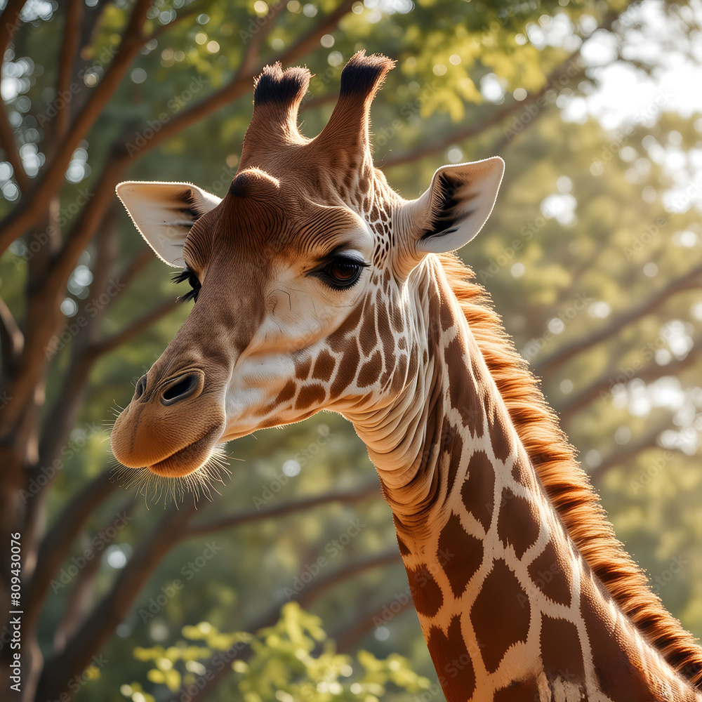 Obraz premium Wild Giraffe with long neck