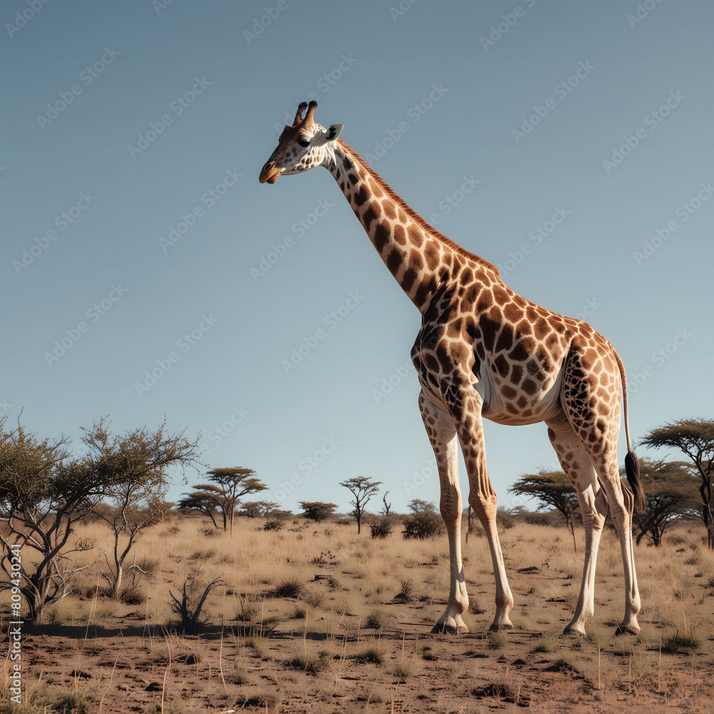 Obraz premium Wild giraffe with long neck