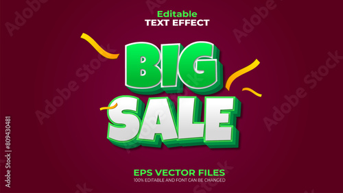 Big Sale EPS Editable Text Effect and font can be changed