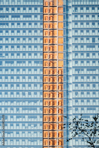 Facade of a building in construction