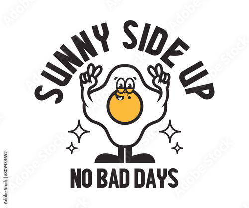 cartoon character of sunny side up Graphic Design for T shirt Street Wear and Urban Style