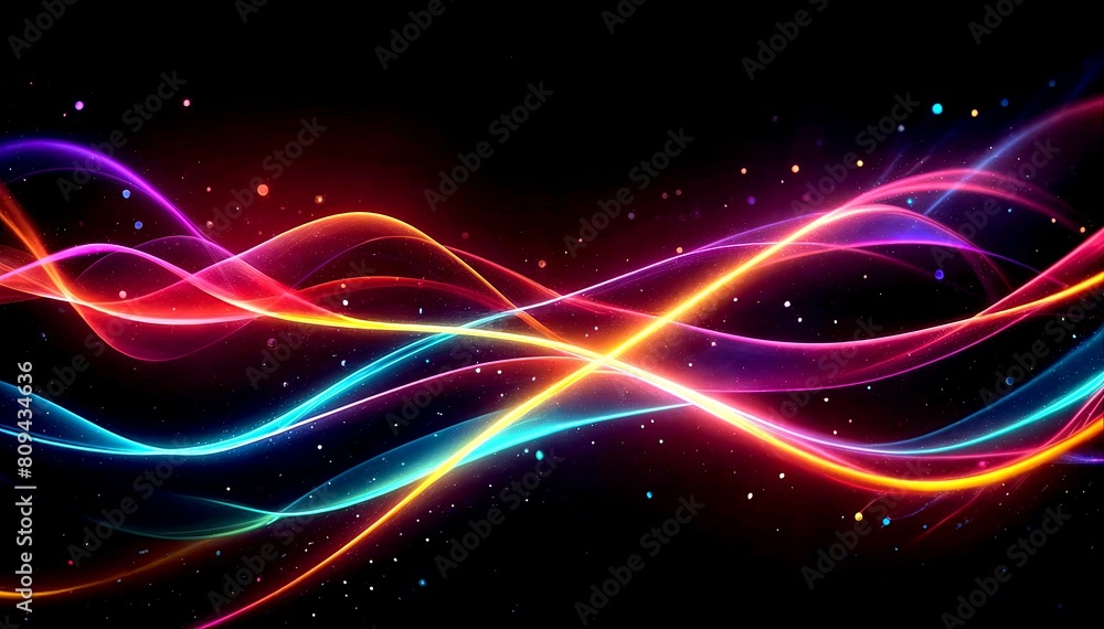 Abstract colorful background with glowing lines and bokeh effect Abstract colorful background with glowing lines and bokeh effect