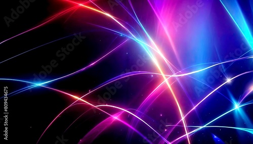 Abstract colorful background with glowing lines and bokeh effect