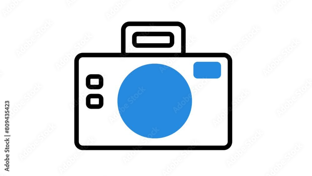 Animation of camera Icon suitable for content creator, presentation Animation of camera Icon suitable for content creator, presentation
