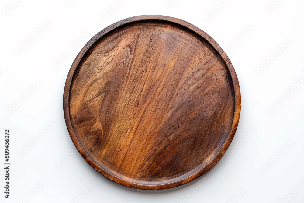 a wooden plate with a wooden edge on a white surface a wooden plate with a wooden edge on a white surface