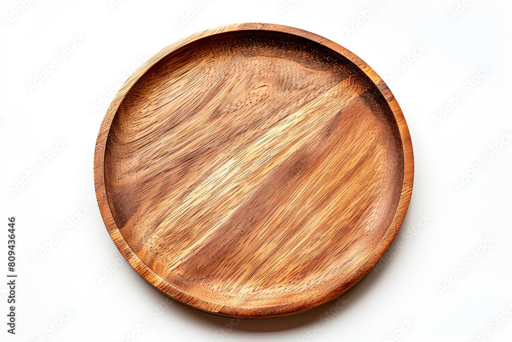 a wooden plate with a wooden edge on a white surface a wooden plate with a wooden edge on a white surface