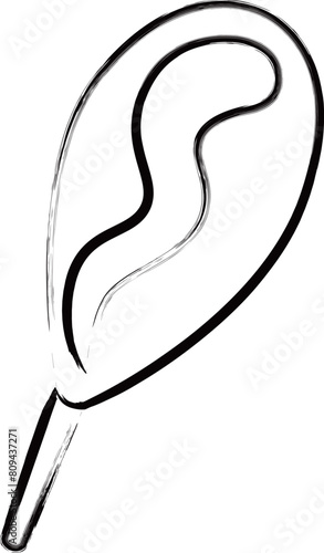 筆書き単品食べ物イラスト　アメリカンドッグ