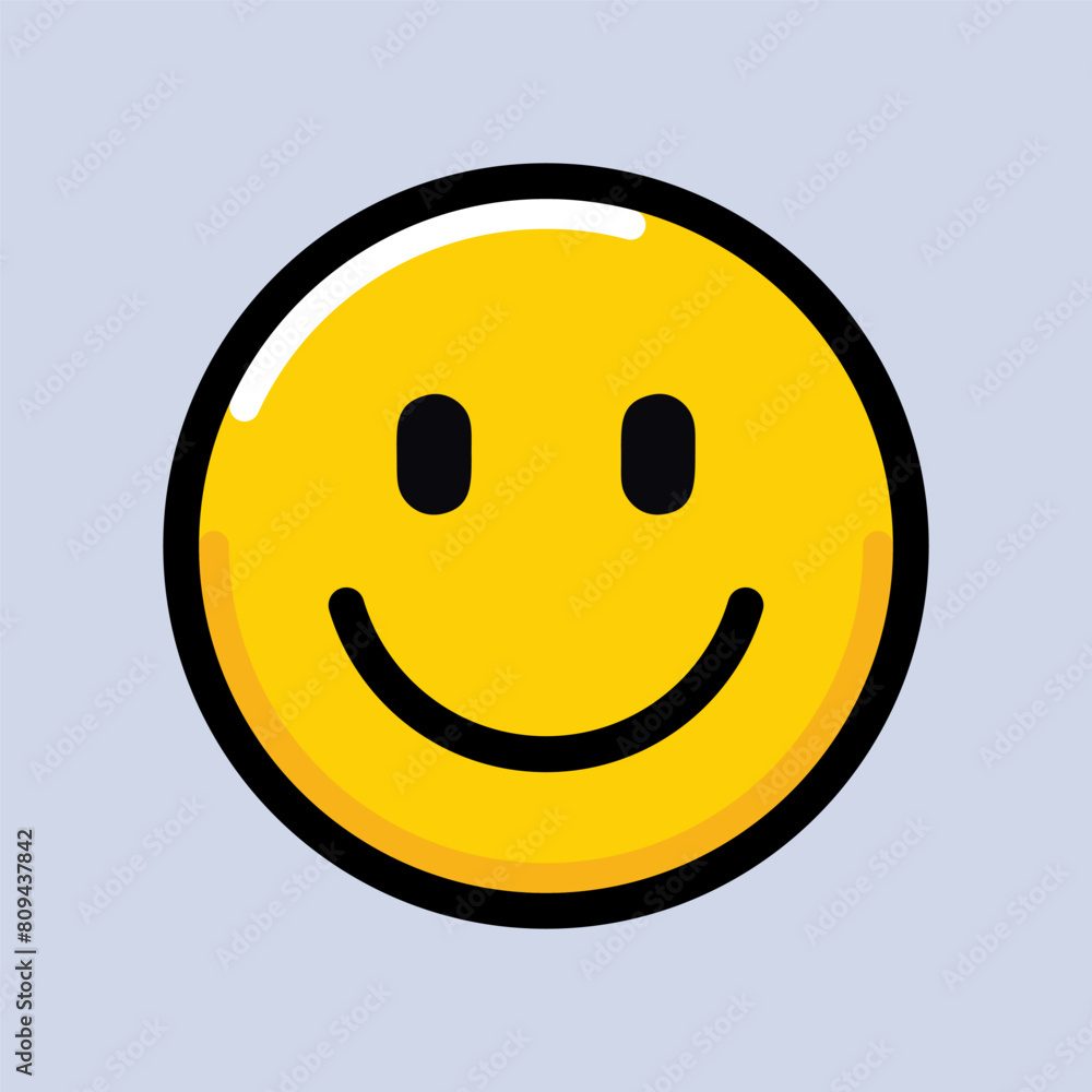 Fototapeta premium smile emoticon flat vector illustration. face smiley icon emoticon