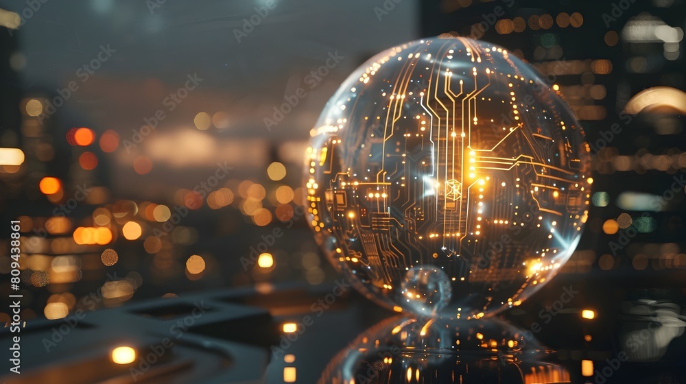 Captivating Digital Sphere Illuminating a Futuristic Technological Landscape Captivating Digital Sphere Illuminating a Futuristic Technological Landscape