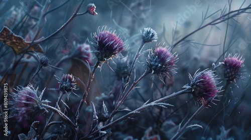 Winter Thistles in their final stages photo