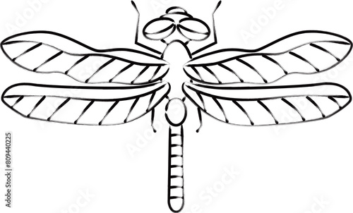 筆書き昆虫単品アイコン　トンボ