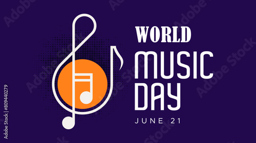 Music. world music day celebration vector design template. June 21. Music day, with notes display. entertainment