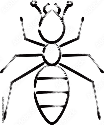 筆書き昆虫単品アイコン　蟻