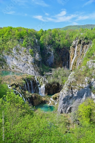 Breathtaking View of Waterfall at Plitvice Lakes National Park