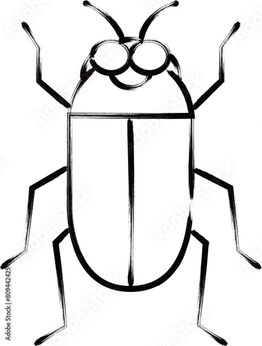 筆書き昆虫単品アイコン　蛍