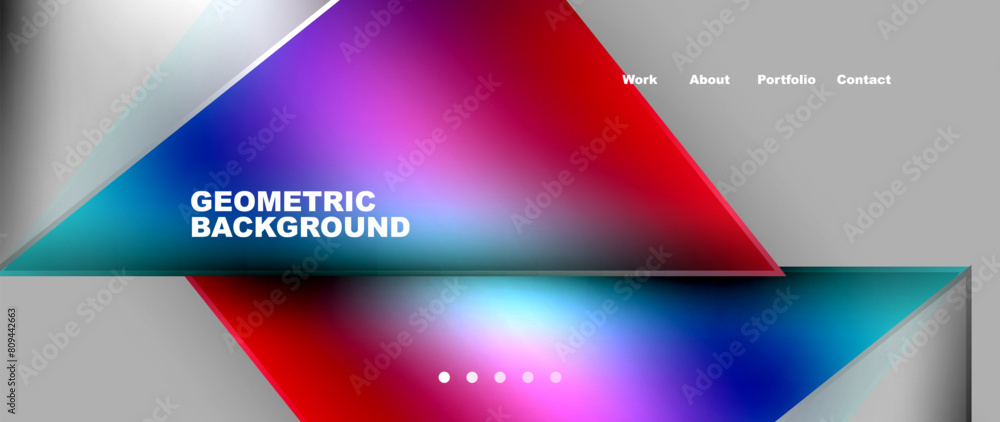 Flowing bright neon gradients geometric abstract background with triangles and lines. Fluid color pattern of color liquid gradient background for wallpaper, banner, background, card, landing page